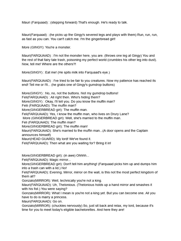 Shrek 2: Farquaad's Dialogues | PDF | Fairy Tales