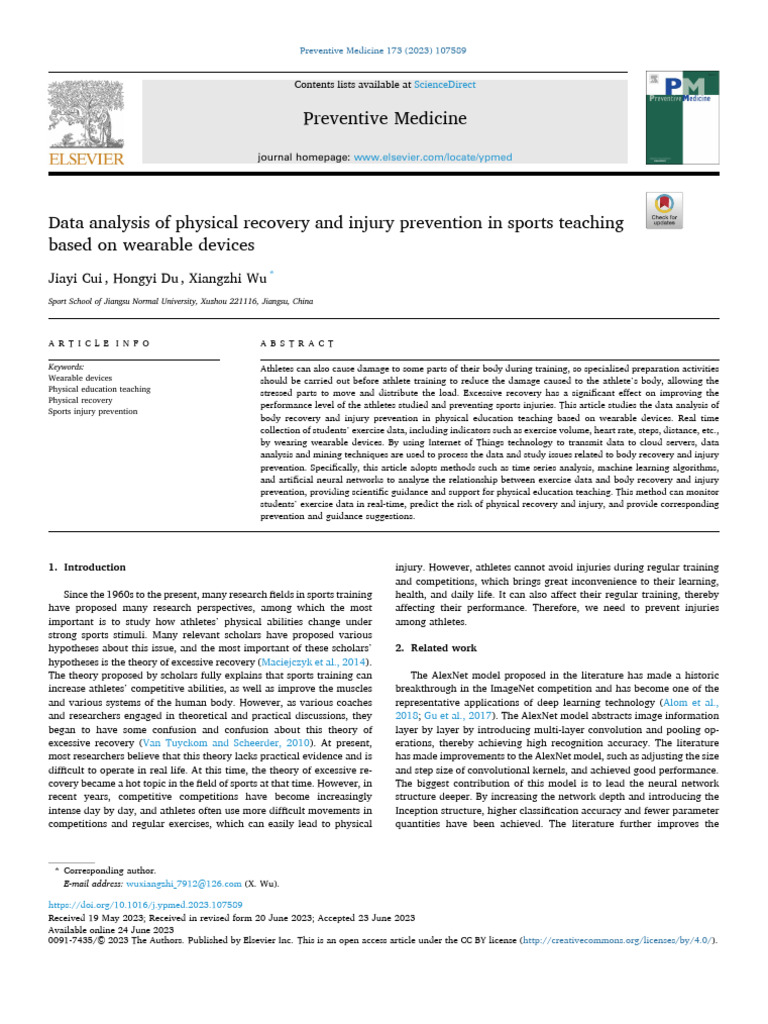 Wearable Tech in Sports Injury Prevention | PDF | Wearable Technology ...