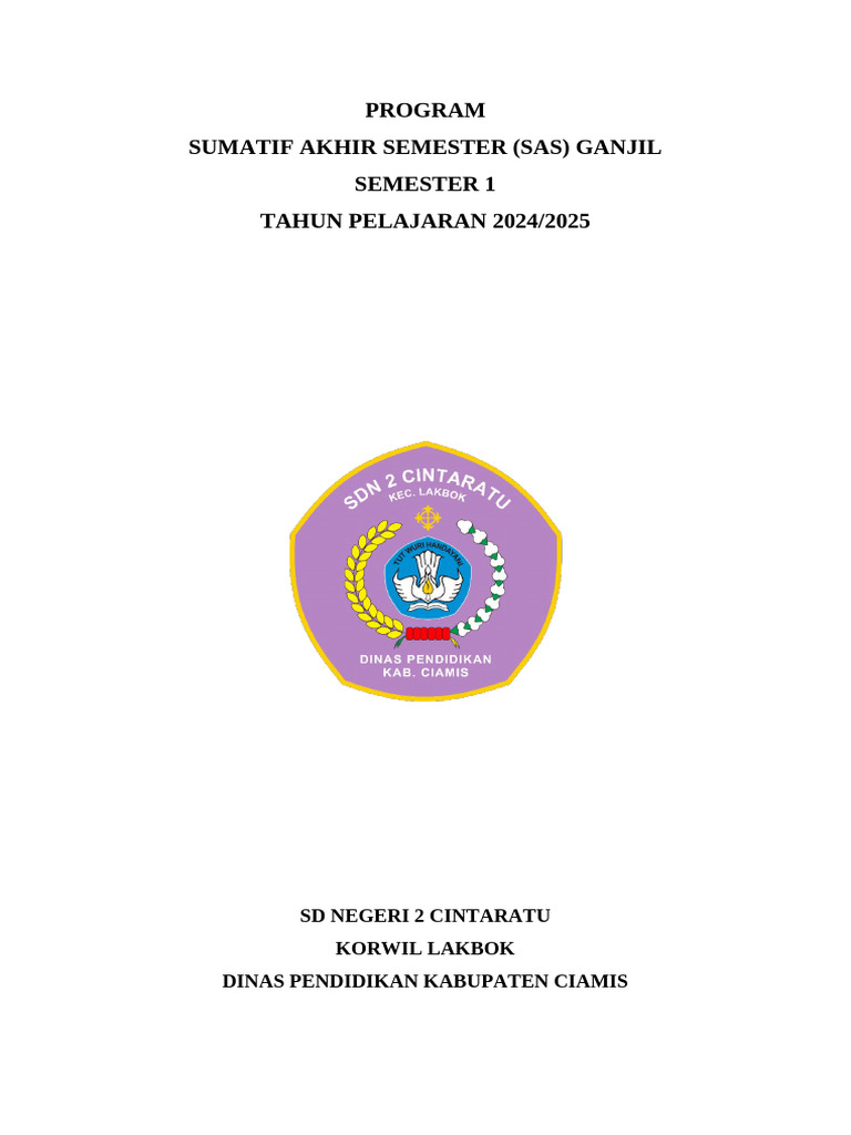 Program Sas Ganjil 2023 2024 | PDF