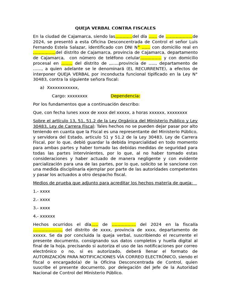 Modelo Queja Fiscal | PDF | Gobierno