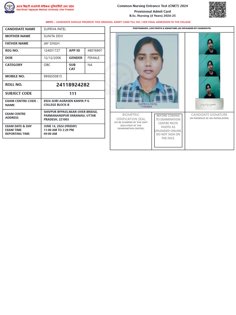 CNET_ ADMIT_Card | PDF