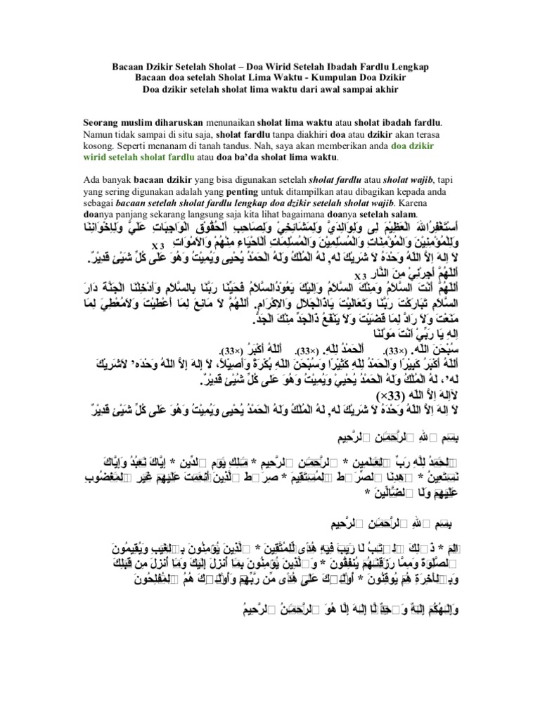 Wirid Panjang Lengkap Pdf