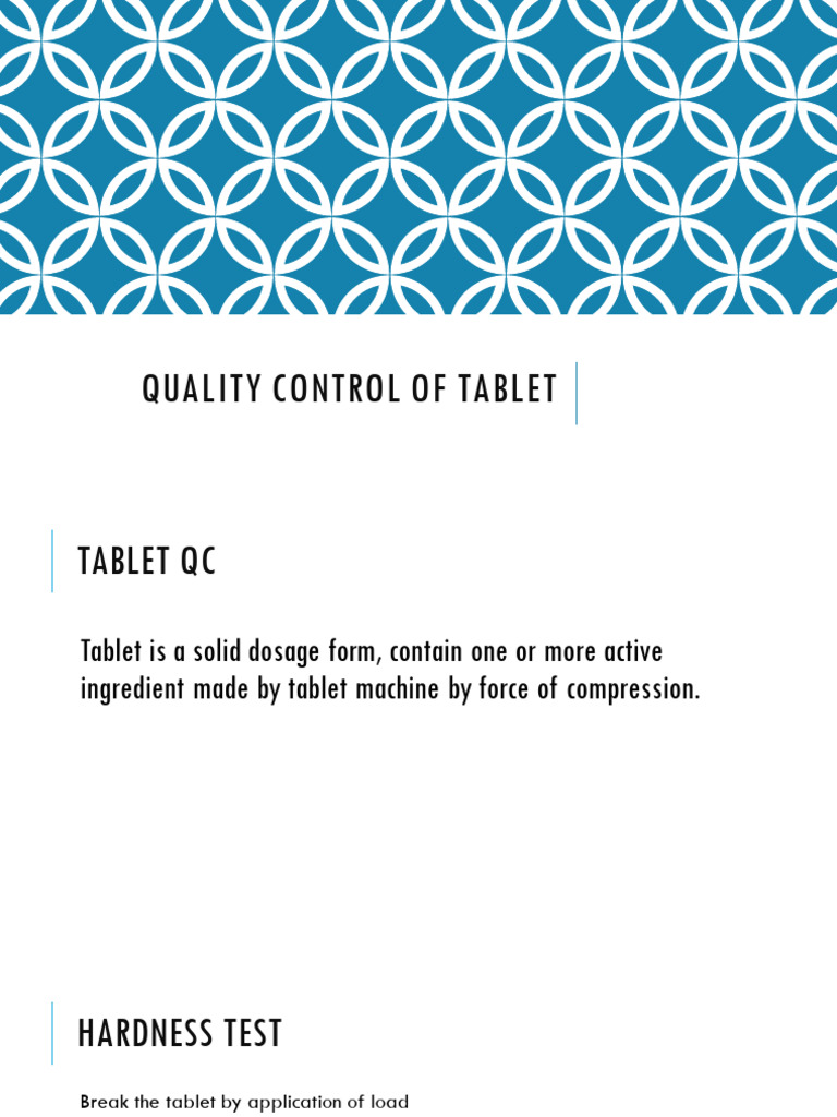 PH Tech Sec 2 (Q.C OF TABLET + GRANULATION) | PDF | Tablet (Pharmacy ...