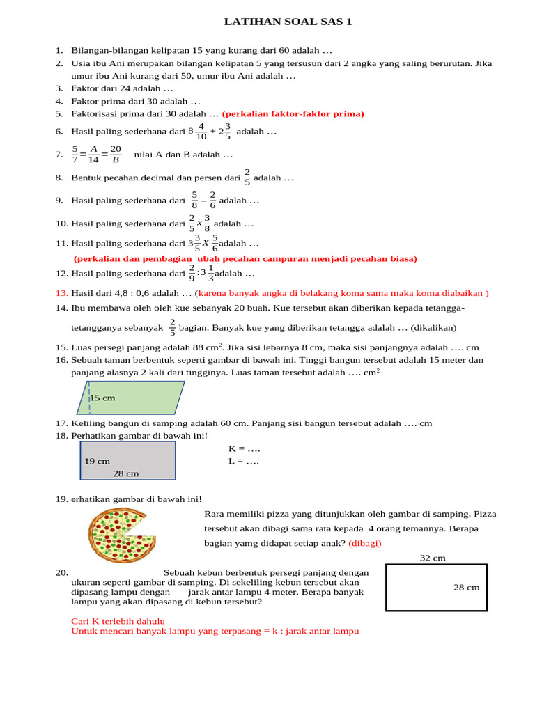 Latihan Soal Matematika Dasar | PDF