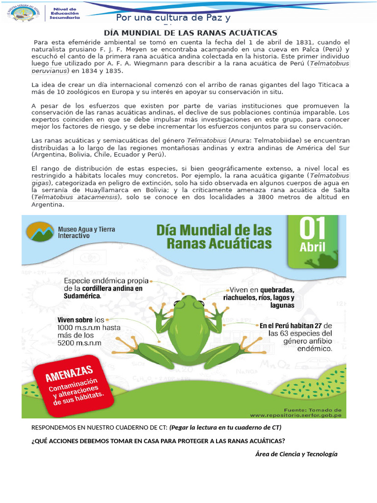 Día Mundial de las Ranas Acuáticas | PDF