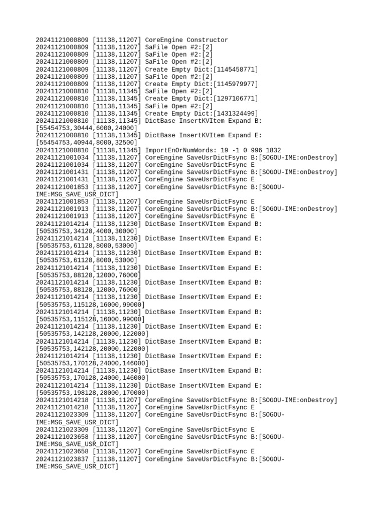 CoreEngine Constructor and Save Logs | PDF