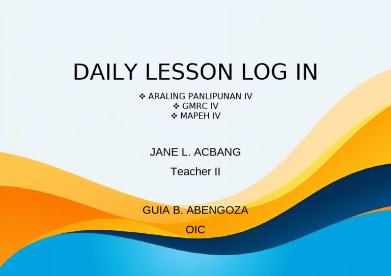 Daily Lesson Log PDF