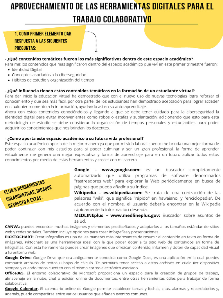 Herramientas Digitales para Colaboración | PDF | Internet | Aprendizaje