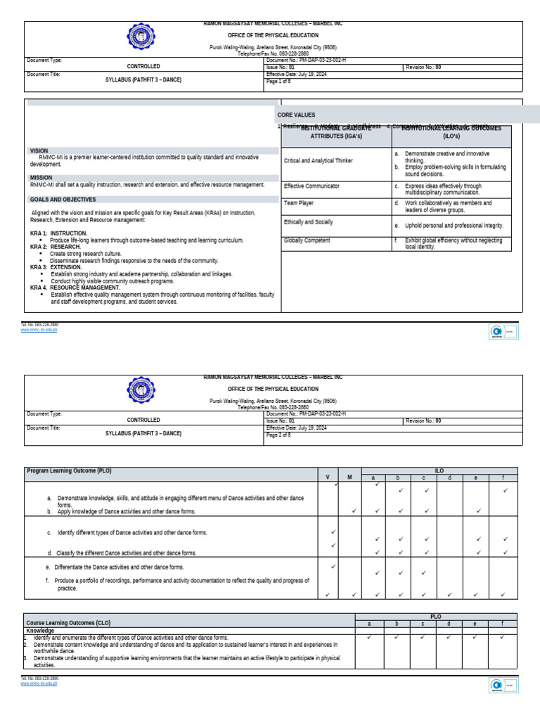 Pathfit 3 Dance 1 Pdf Physical Fitness Learning
