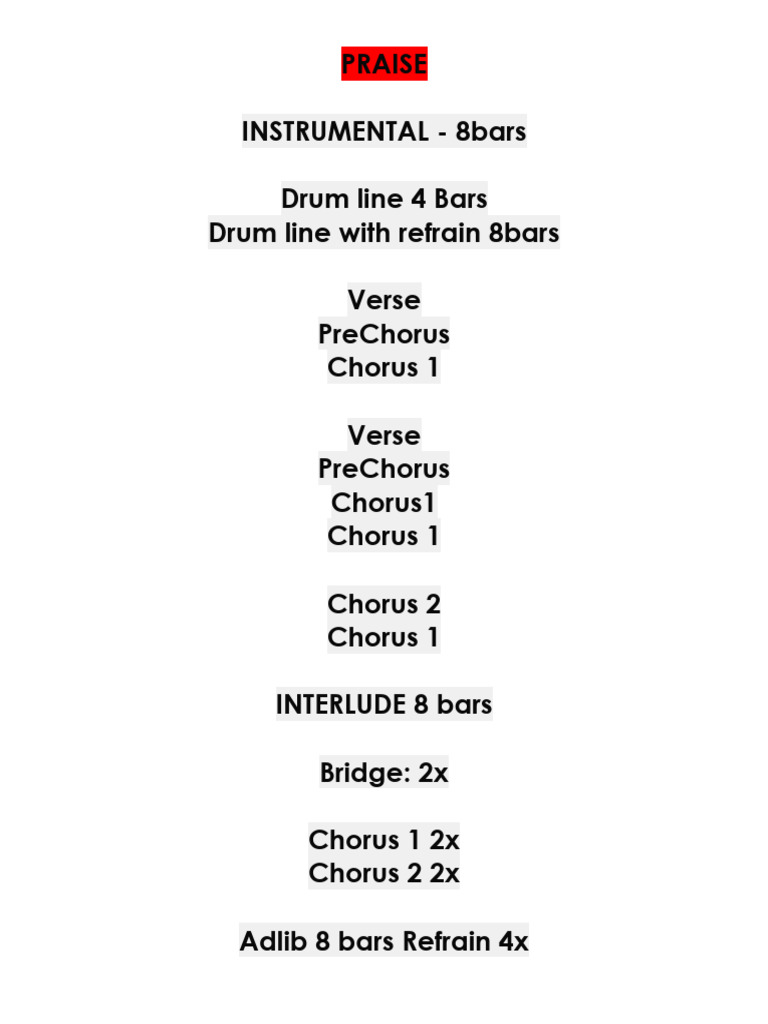 Jesus Reigns Line Up Sequence | PDF