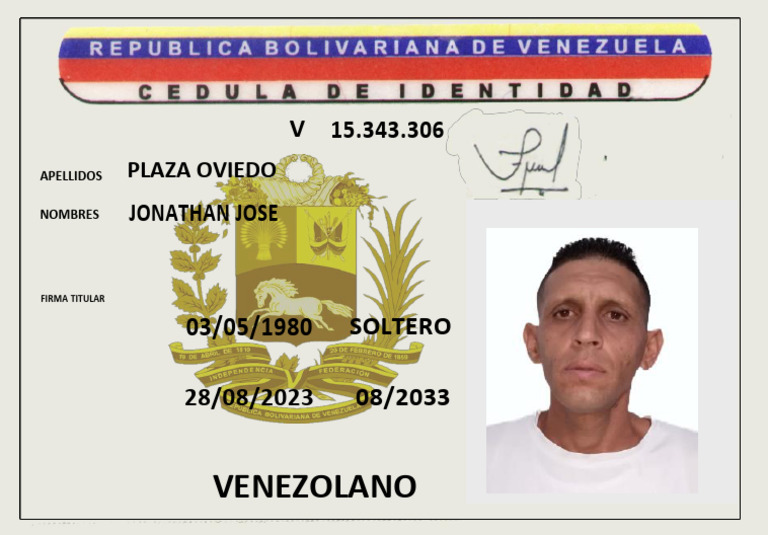 Cédula Venezolana de Identidad 2023 | PDF