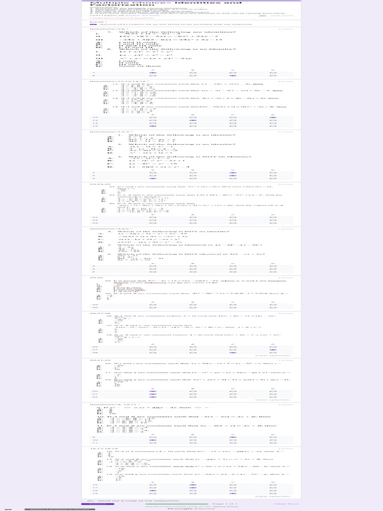 Multiple Choice Identities and Factorization | PDF