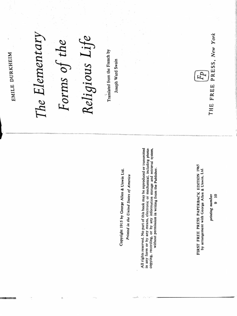 Nov 2nd Durkheim - Conclusion To Elementary Forms of Religious Life | PDF