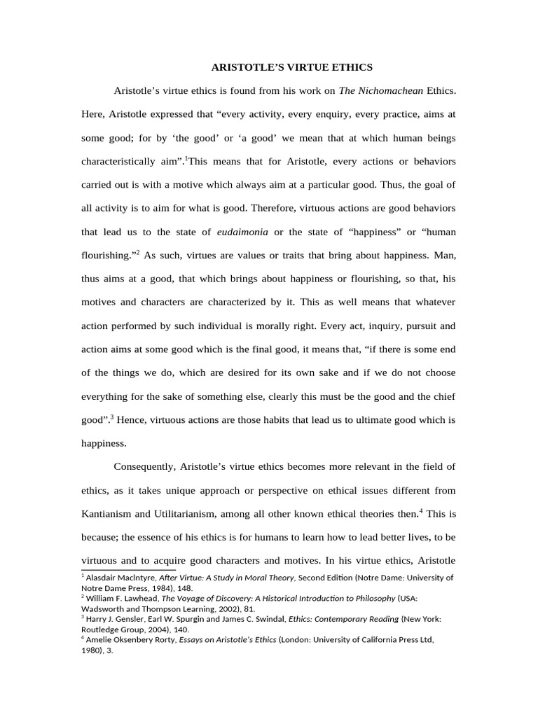 Understanding Aristotle's Virtue Ethics | PDF | Virtue | Virtue Ethics