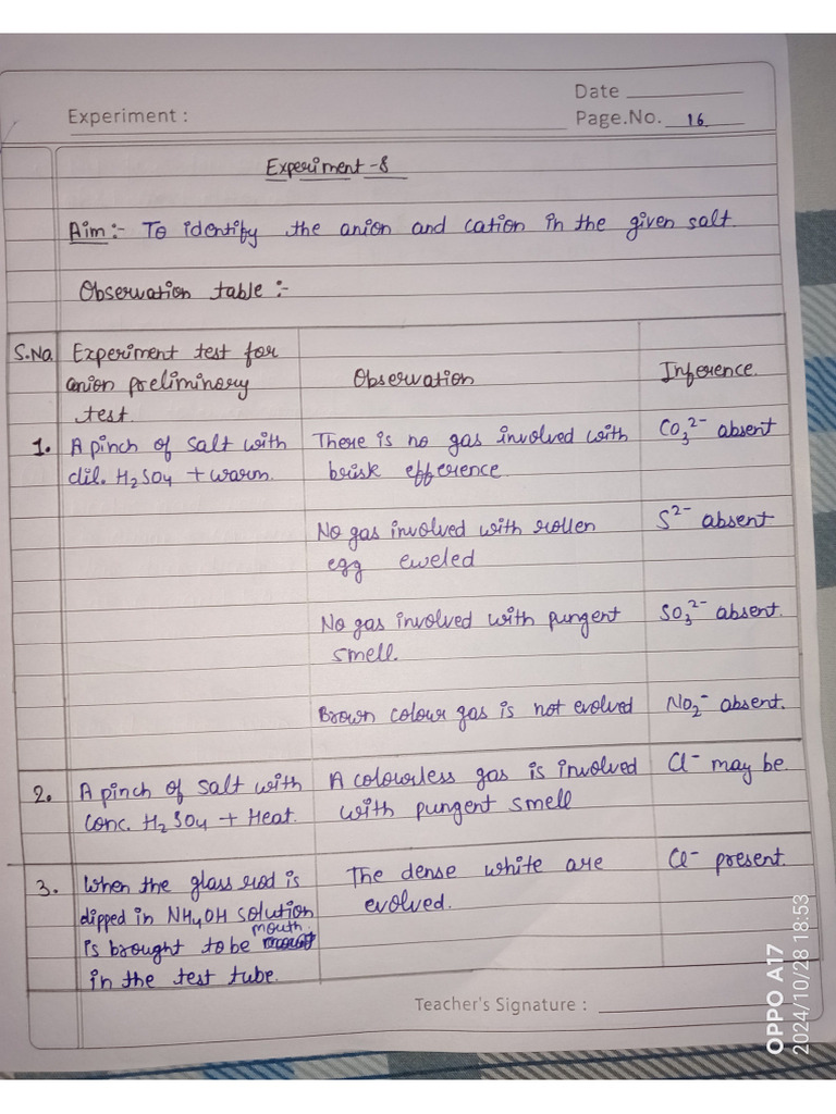 Experiment 8 (Chemistry) | PDF
