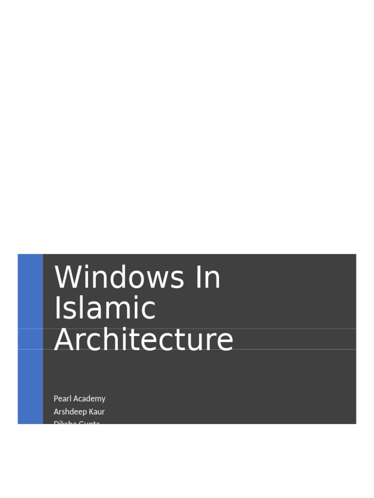 Islamic Window Design in Agra | PDF