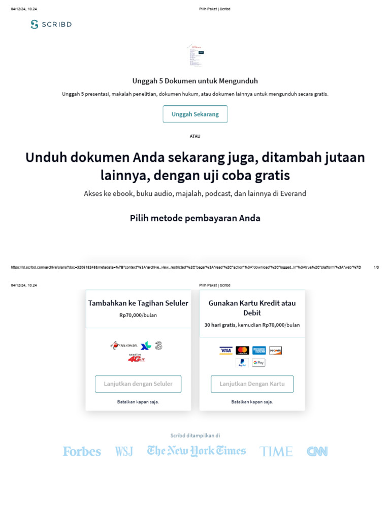 Unggah 5 Dokumen untuk Unduh Gratis | PDF