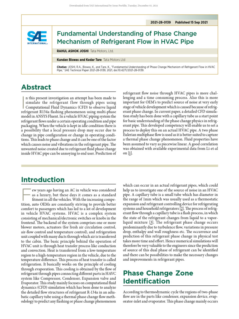 Refrigerant Flow Phase Change in HVAC | PDF | Fluid Dynamics ...