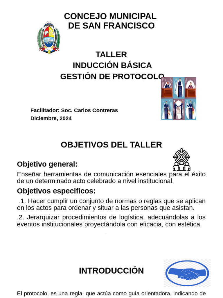 Taller de Protocolo Municipal 2024 | PDF