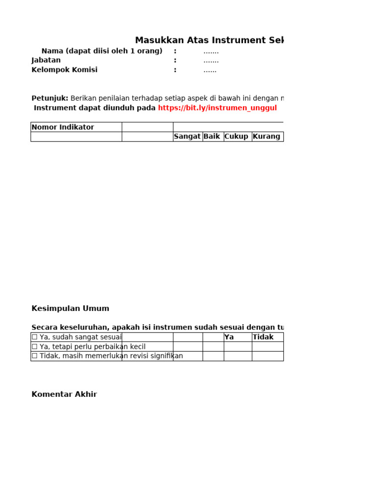 2. Format Penilaian Instrument | PDF
