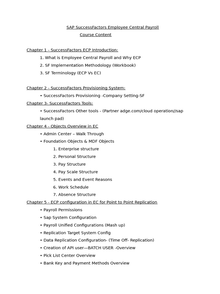 SAP SuccessFactors ECP Payroll Guide | PDF | Computing | Software