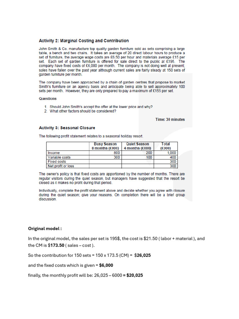 Saeed CVP Activity 2 | PDF