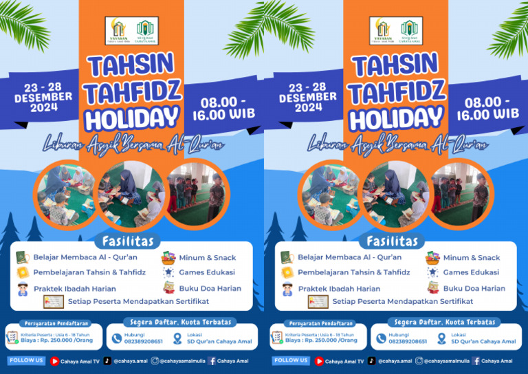 Ukuran A4 Bagi 2 Tahfidz Holiday | PDF