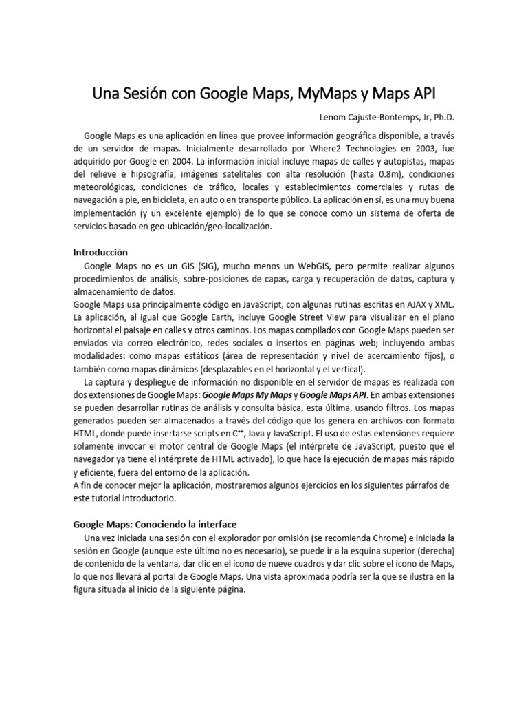 Introducción a Google Maps y My Maps | PDF | Sistema de información ...