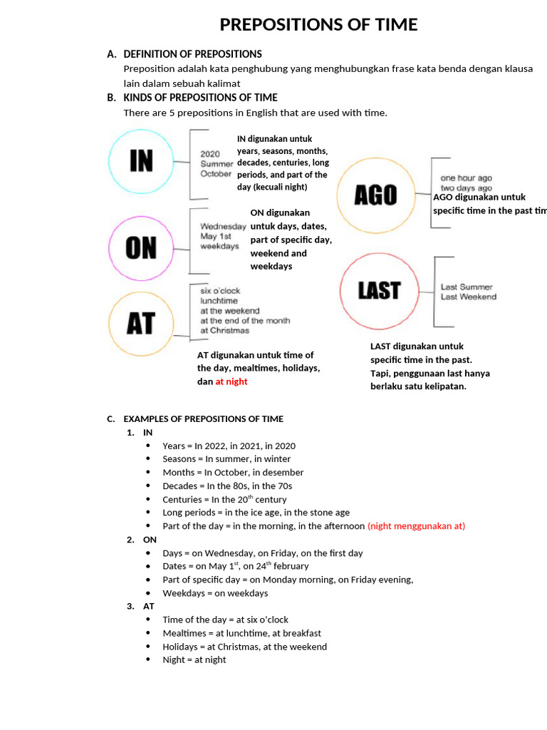 PREPOSITION OF TIME | PDF