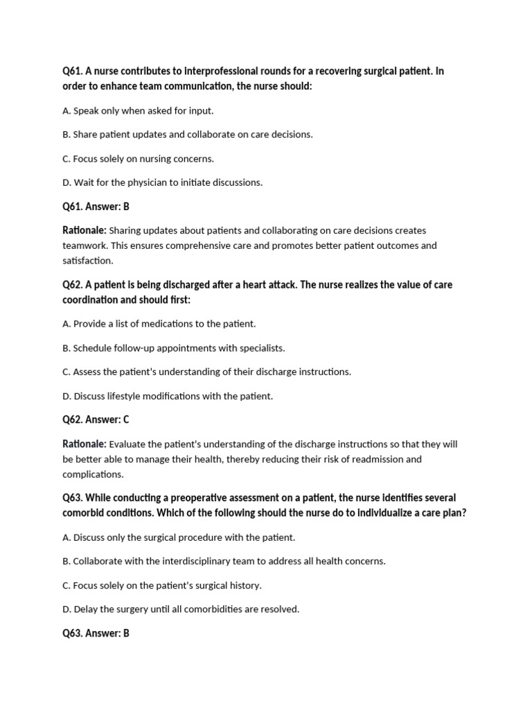 CMSRN Pts 3 Q61-80 Anss | PDF | Nursing | Patient