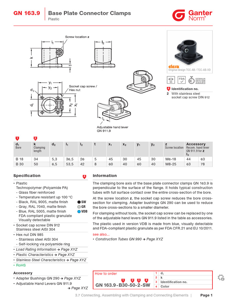 Base Plate Connector Clamps Overview | PDF | Electrical Connector | Screw