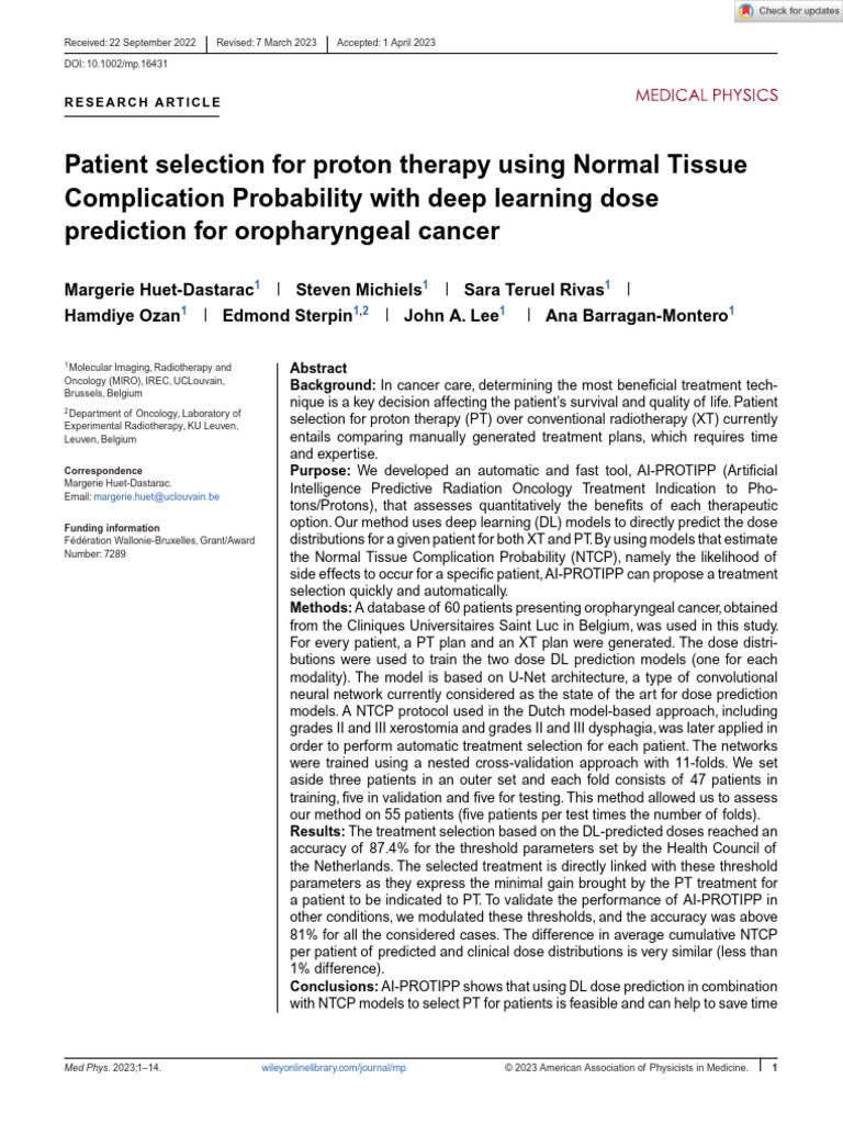 4.patient Selection For Proton Therapy Using Normal Tissue Complication ...