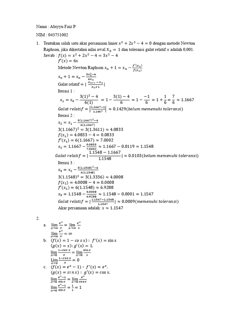 Newton-Raphson Method for Roots | PDF