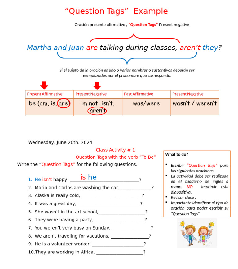 Activity 1. Questions Tags | PDF