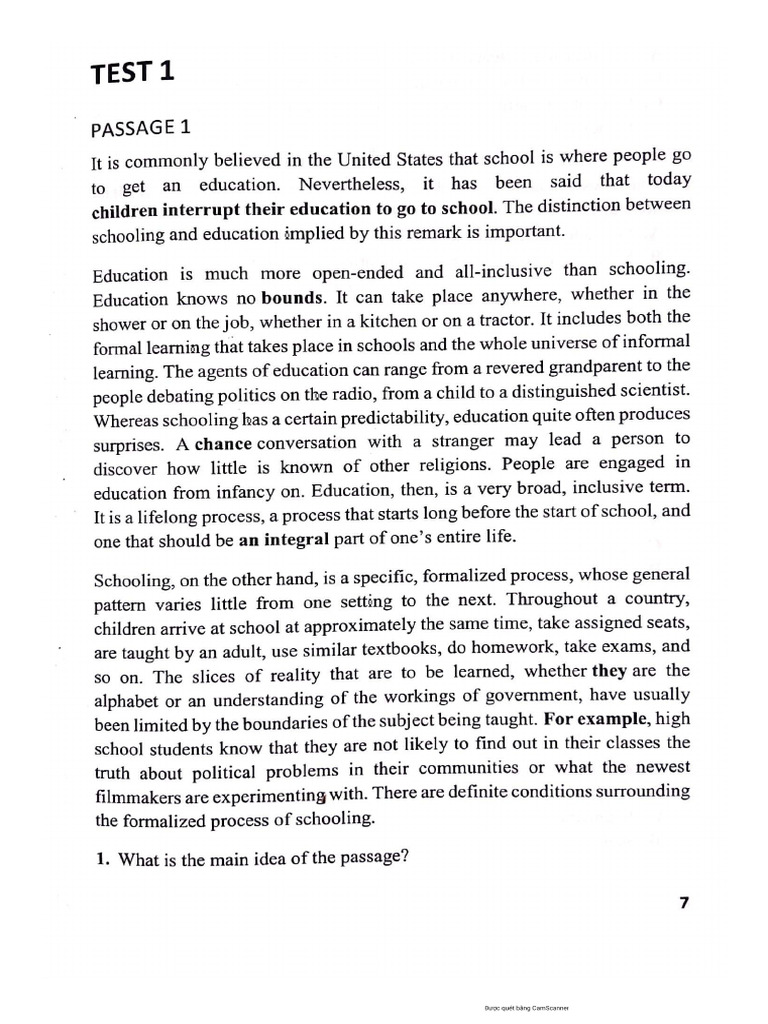Reading Comprehension 1 | PDF