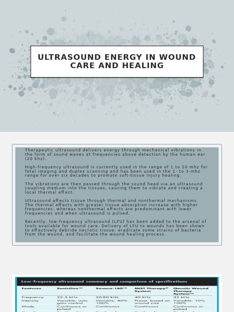 Ultrasound Energy in Wound | PDF