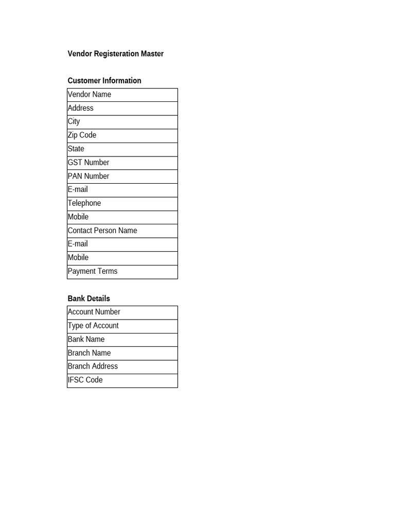 Vendor Master (21) | PDF