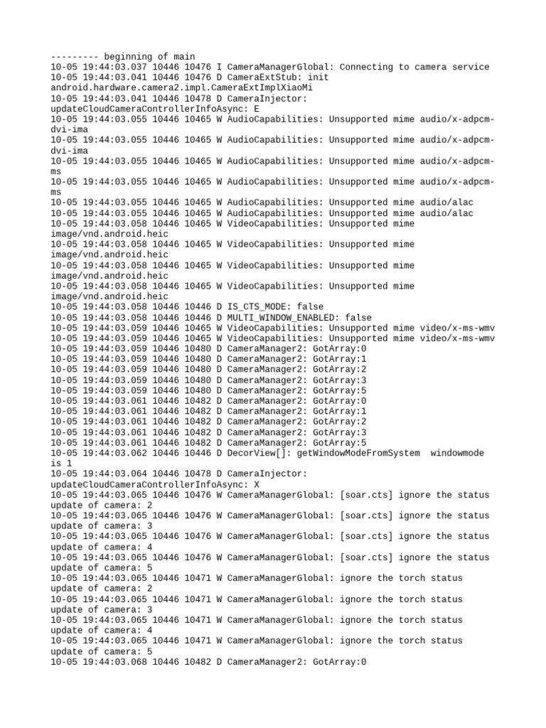 Camera and Audio Capabilities Log | PDF | Computer Programming | Software