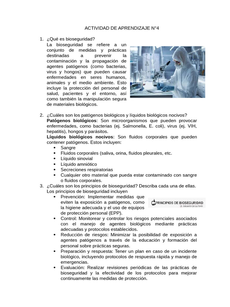 Actividad de Aprendizaje N4 | PDF | Patógeno | Vacunas