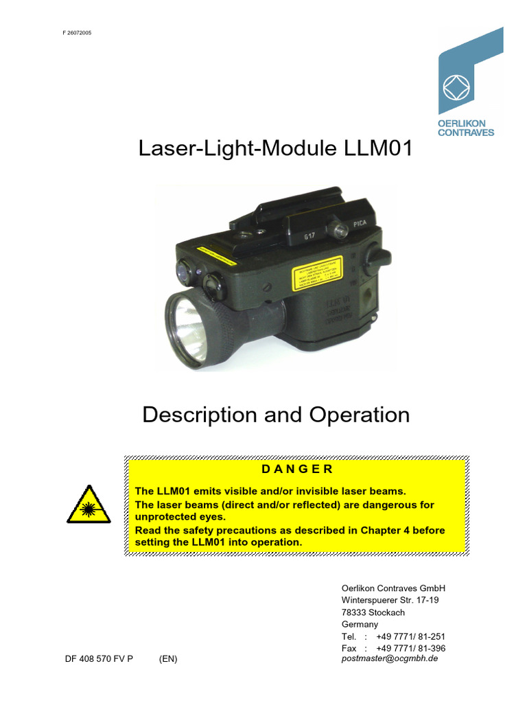 DF408570FVP - EN - Description and Operation - LLM 01 - F | PDF | Laser ...