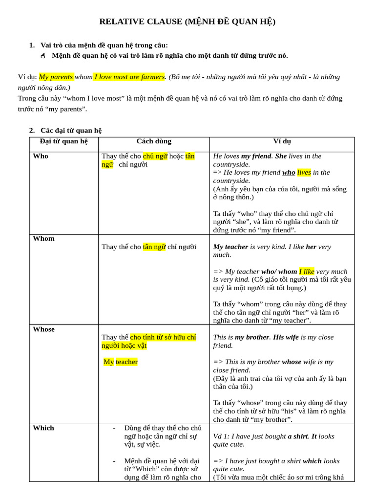 Relative Clause | PDF