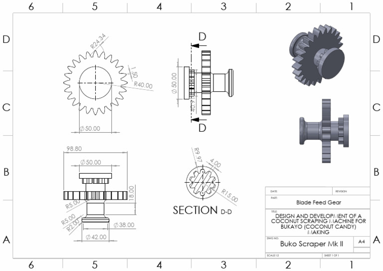Coconut Scraping Machine Design | PDF