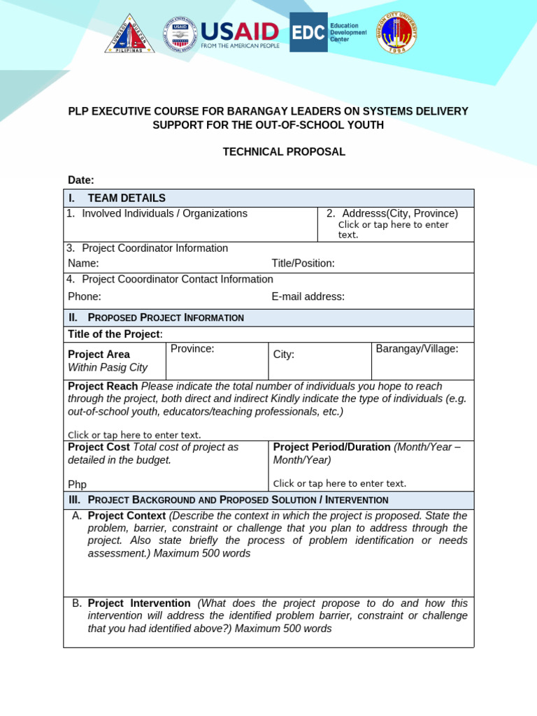 Barangay Leaders' Course Proposal | PDF | Monitoring And Evaluation