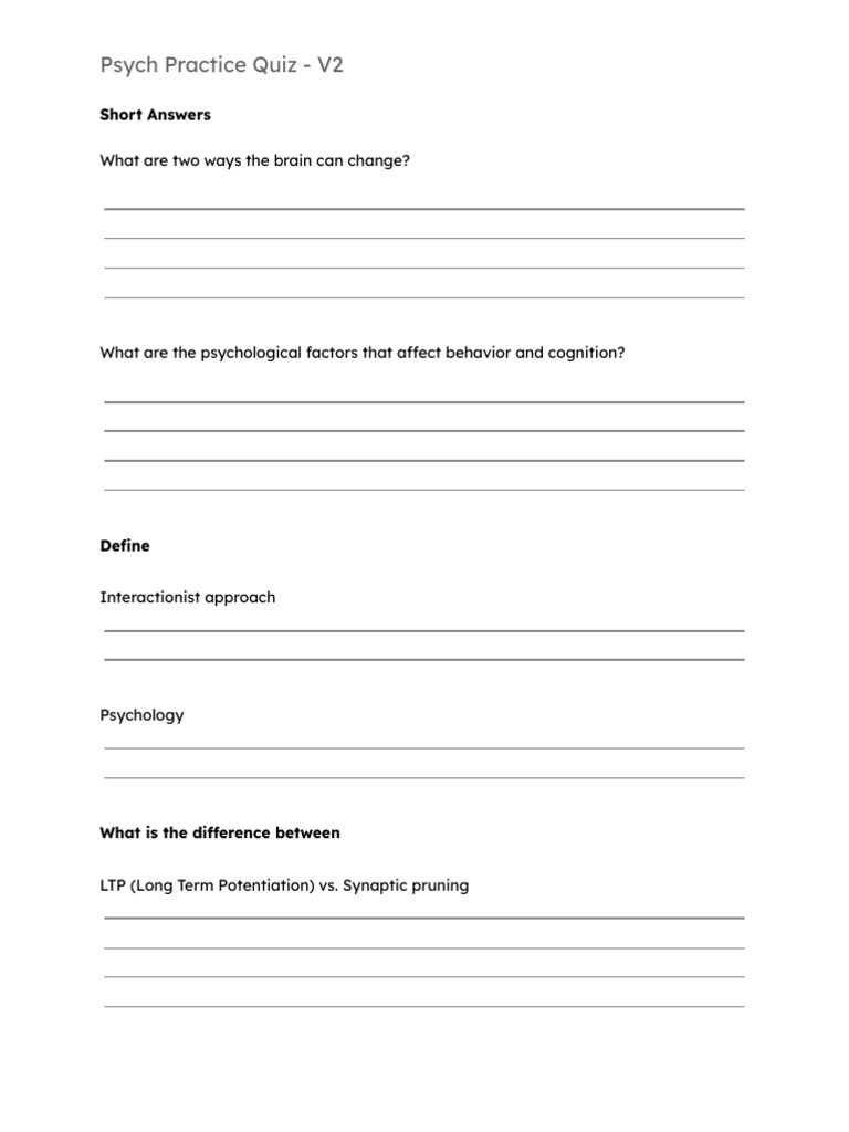 Psych Practice Quiz - V2 | PDF