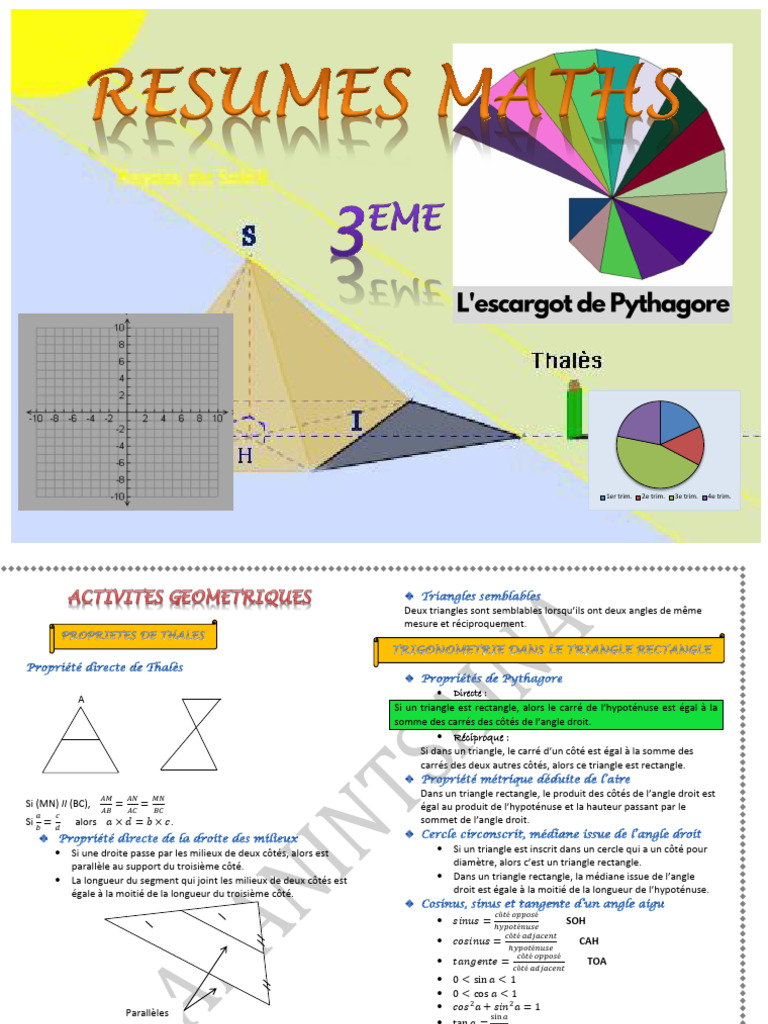 Résumé des Mathématiques 3ème | PDF | Triangle | Fonction trigonométrique