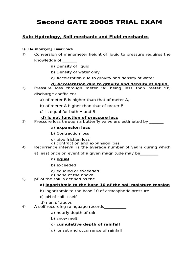 Second - GATE 05-FM-Hydro-SM | PDF | Discharge (Hydrology) | Water