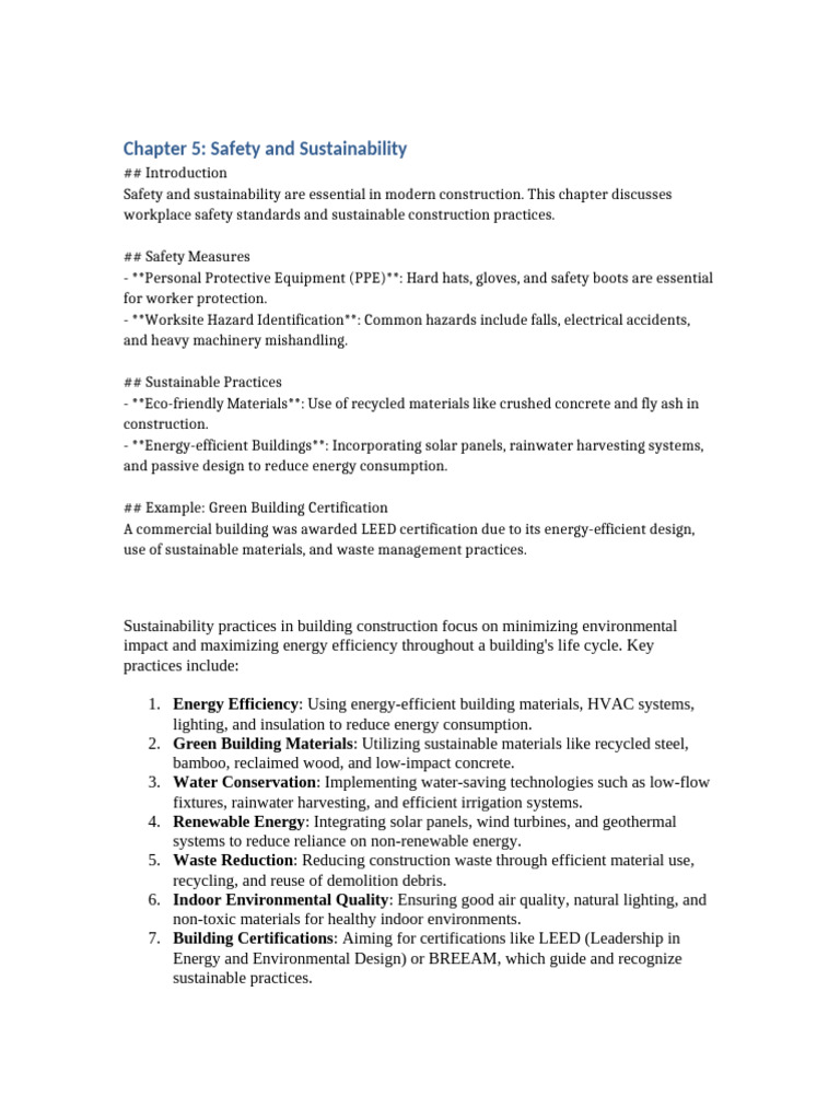 Safety and Sustainability | PDF | Green Building | Efficient Energy Use
