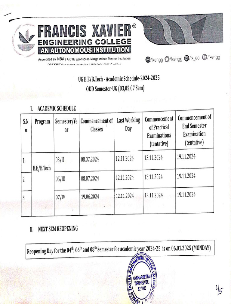 ODD Sem UG 2024-25 | PDF