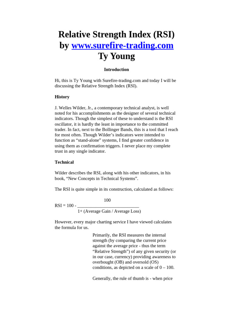Relative Strength Index | PDF | Financial Markets