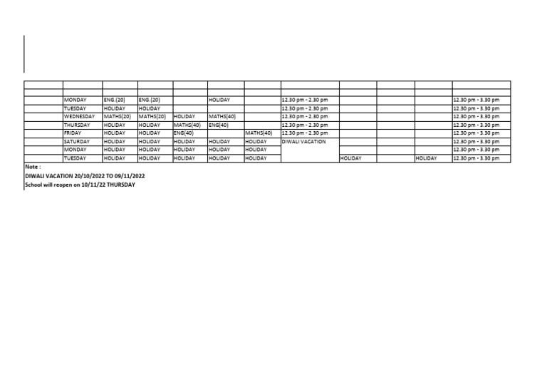 1st Term Time Table 22 23 | PDF